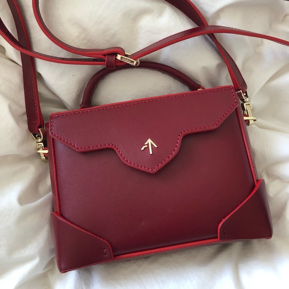 Manu Atelier micro bold crossbody in red